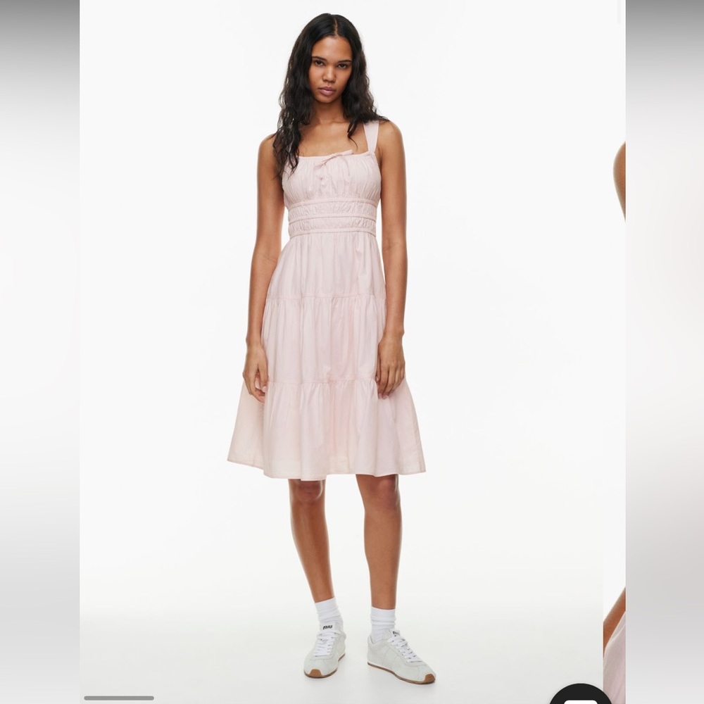 ISO Aritzia Sunday Best Cotton Poplin Midi Dress Pink